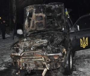 Кто сжег машину запорожской самообороны пока не ясно