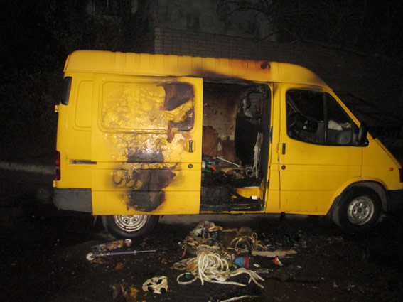 В Запорожской области рецидивисты обворовали и сожгли автомобиль 