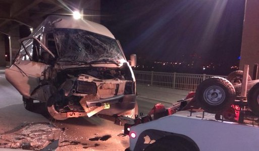Полиция: Маршрутку на мосту Преображенского никто не обстреливал