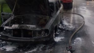 В Запорожской области на трассе загорелся автомобиль
