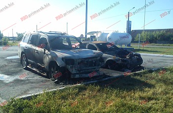 В Запорожской области на заправке сгорели два авто