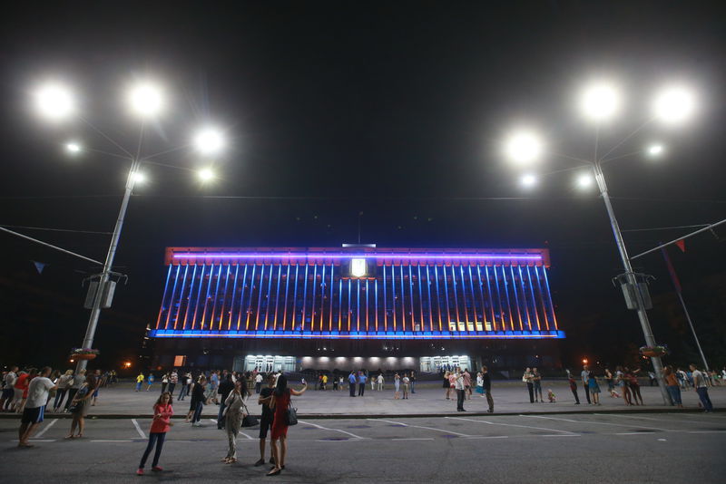 На здании Запорожской ОГА появилась патриотическая подсветка - ФОТО