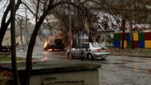 В Запорожской области сгорело авто - ФОТО, ВИДЕО