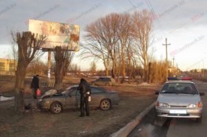 В Запорожской области иномарка врезалась в дерево - ФОТО