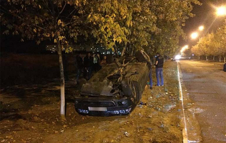 В Запорожской области автомобиль  BMW перевернулся и вылетел на обочину - ФОТО