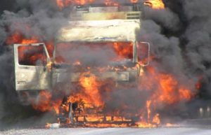 В Днепровском районе Запорожья горел грузовик