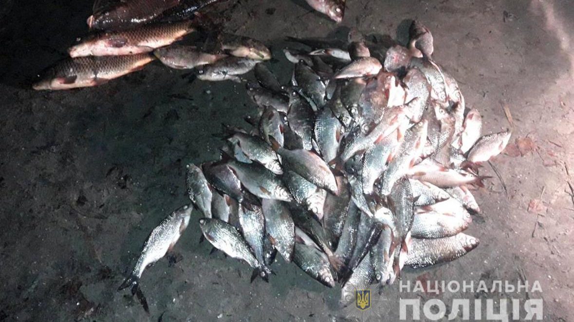 Водна поліція спіймала браконьєрів в Запорізькій області: в сіті порушників потрапило більше 200 рибин