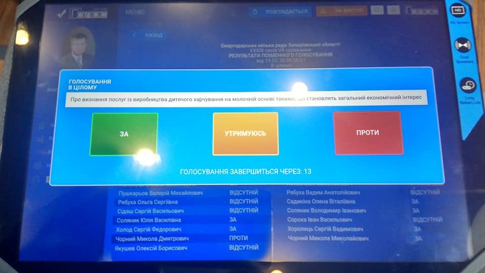 Депутати в Енергодарі випробували нову систему голосування