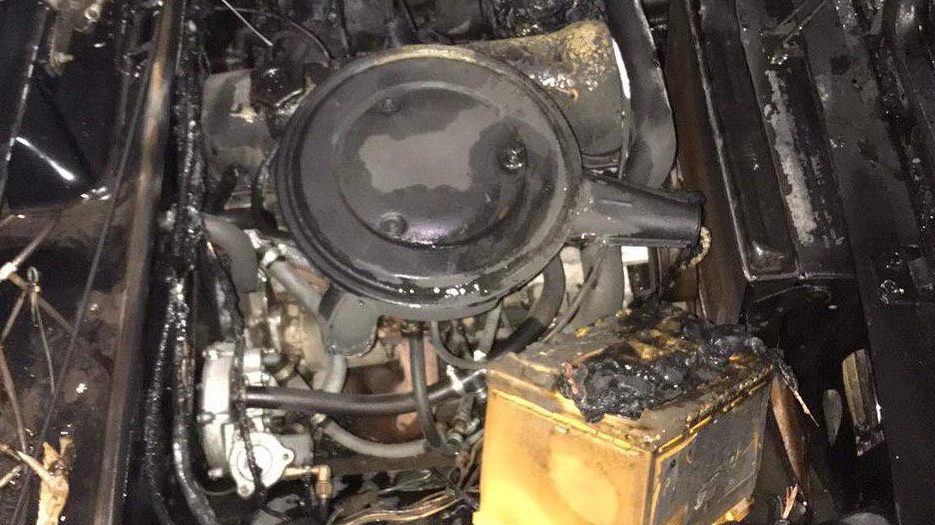В Александровском районе горела очередная машина