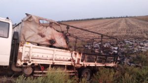 На трассе между Запорожьем и Мариуполем полностью сгорела машина