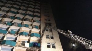 В 12-этажном здании бердянского санатория произошел пожар, — ФОТО