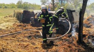 У Запорізькій області в результаті пожежі повністю згорів легковик, - ФОТО 
