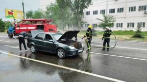 У Запорізькій області на ходу загорівся легковик: знадобилася допомога пожежників 