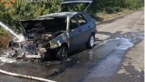 В Запорожской области на ходу загорелось авто