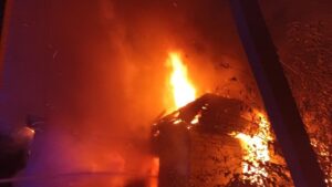 В Запорожской области спасатели больше часа тушили пожар, в котором погиб мужчина