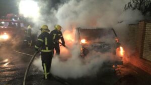 У Запорізькій області вщент згорів вантажний фургон, — ФОТО