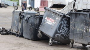 Осталось два колеса: в Запорожье полностью сгорел мусорный контейнер, — ФОТО