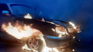  У Запорізькій області рятувальники за дві хвилини загасили палаюче авто, - ФОТО 