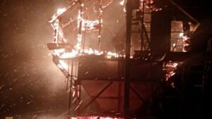 В Запорожском районе полностью сгорел большой амбар, - ФОТО
