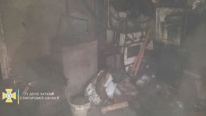 В Запорожье спасатели тушили пожар в подвале частного дома