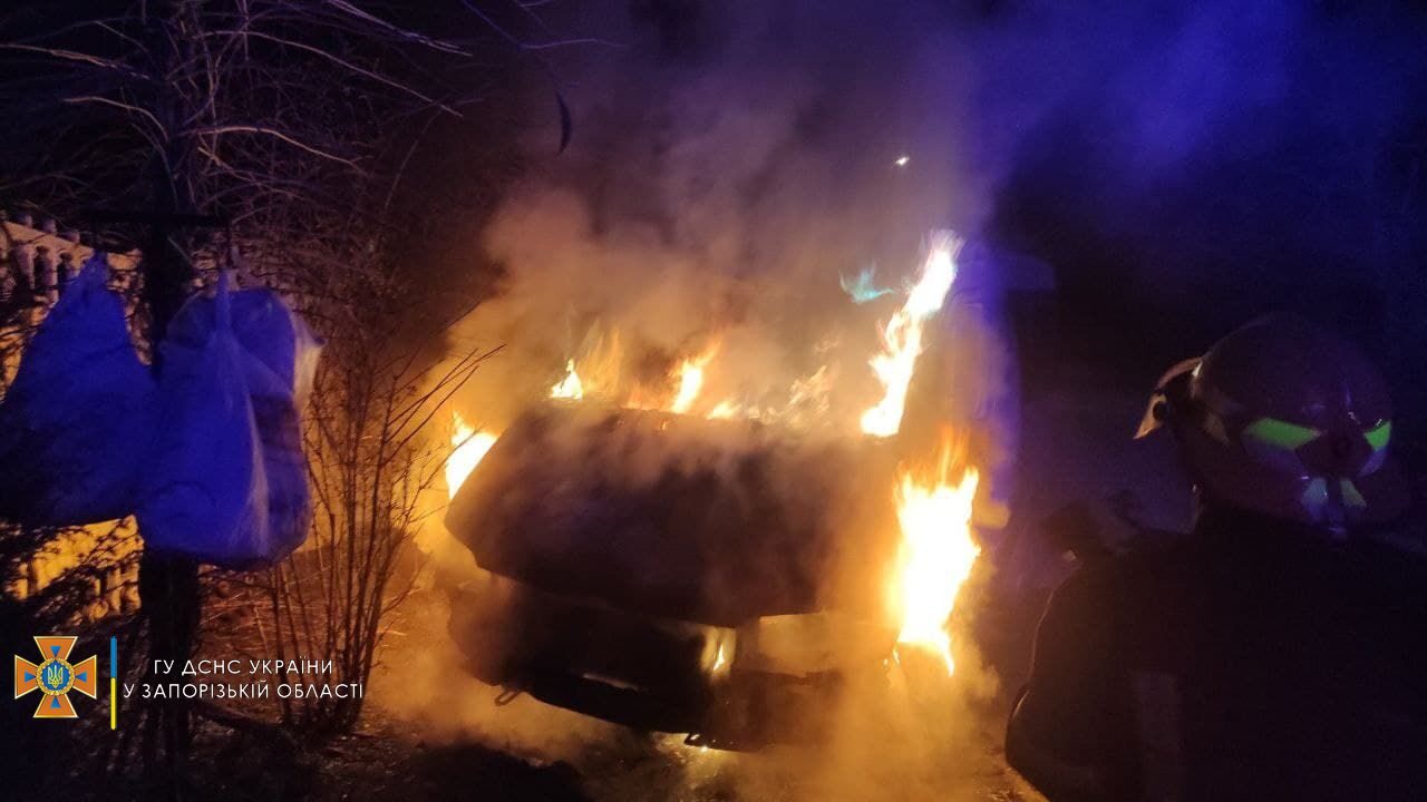 У Запорізькій області вночі згорів мікроавтобус, – ФОТО 