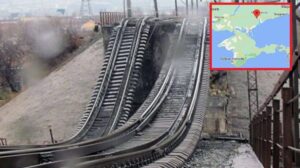 З'явилося відео підірваного залізничного мосту у Запорізькій області, яким окупанти возили свою техніку