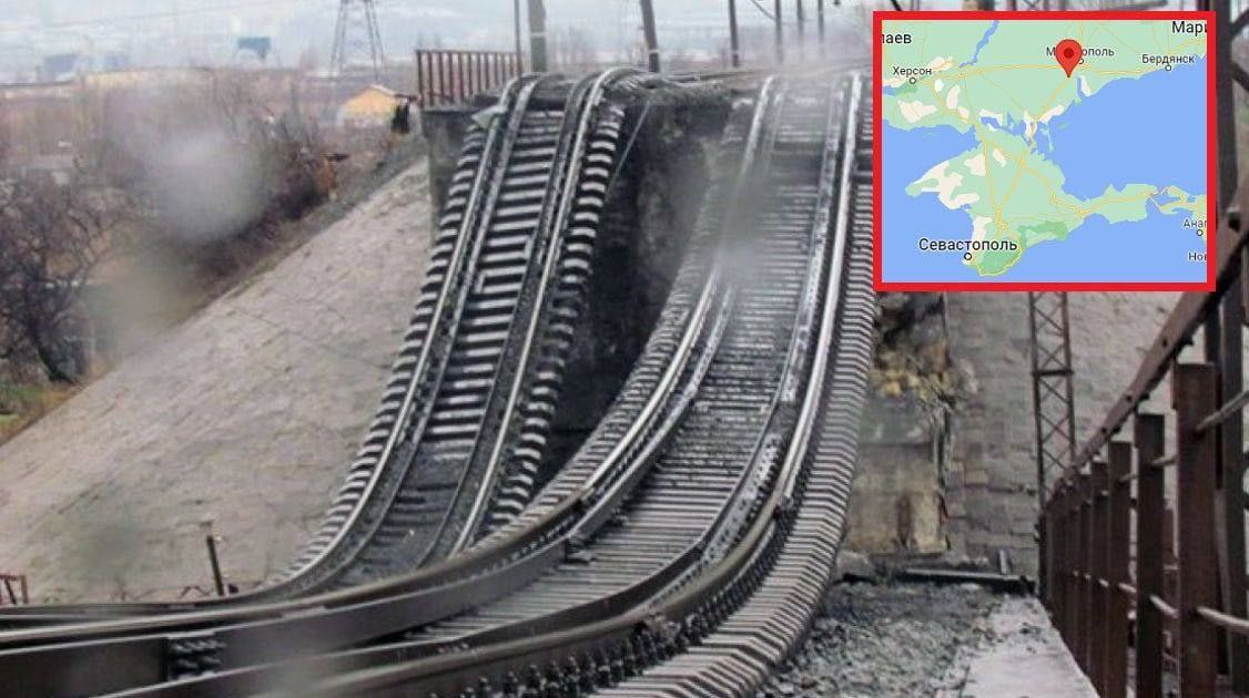 З'явилося відео підірваного залізничного мосту у Запорізькій області, яким окупанти возили свою техніку