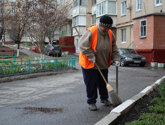 Районные чиновники проверяют работу дворников