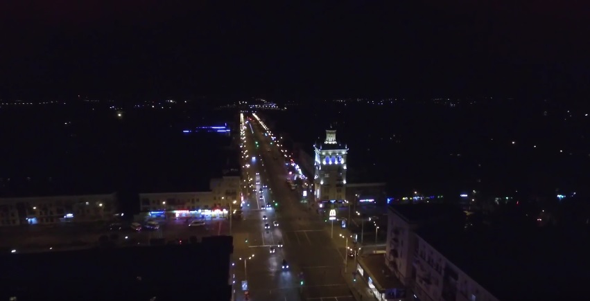 Ночное Запорожье сняли с высоты птичьего полета