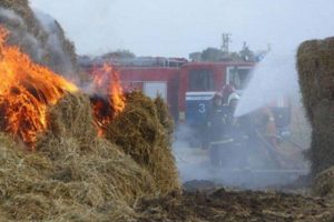 На подворье в запорожском селе полыхала солома