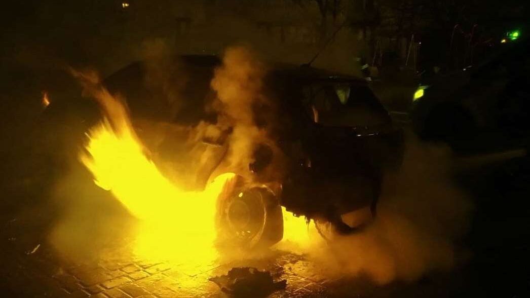 У Запорізькій області вночі дотла згорів легковик, - ФОТО