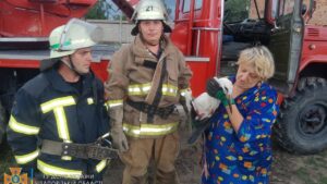 В Запорожской области на башне застрял птенец аиста: понадобилась помощь спасателей, - ФОТО