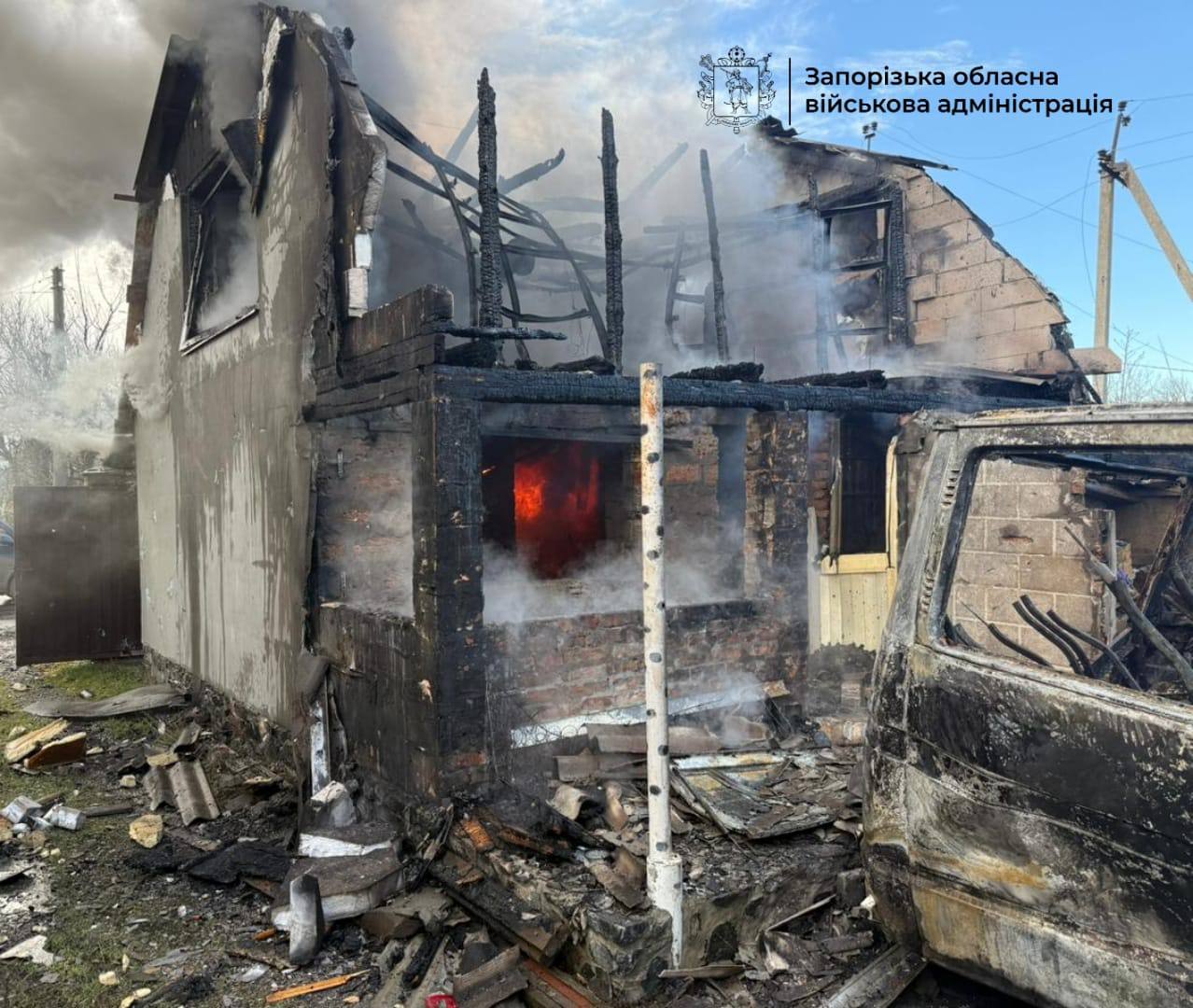 В воскресенье российские войска нанесли по Запорожской области 412 ударов: поступило 27 сообщений о разрушениях