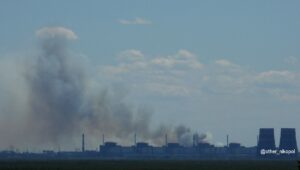 Через лісову пожежу біля Запорізької АЕС бачили дим: окупанти вигадали фейк про «обстріл з боку України»