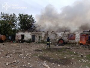 Росіяни вдарили безпілотниками по агропідприємству в Запорізькому районі: виникла пожежа