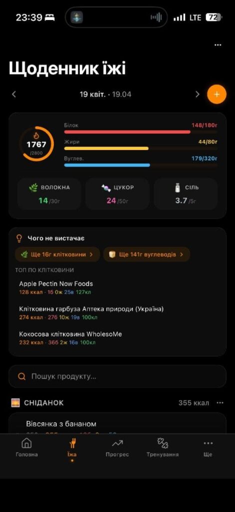 Вигляд платформи Forriss Prime для клієнта.