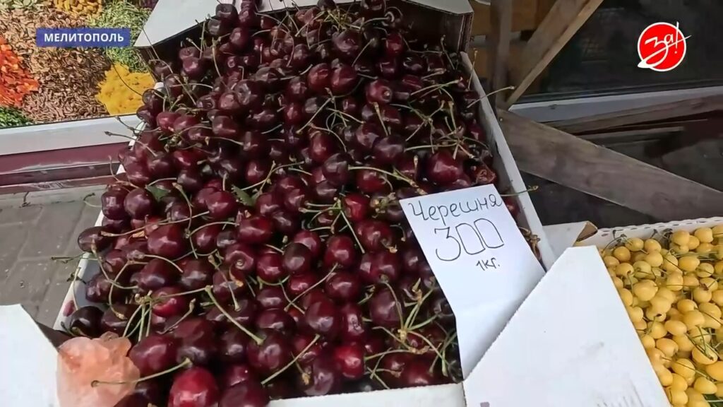 Ціни на черешню в окупованому Мелітополі у червні 2026 року