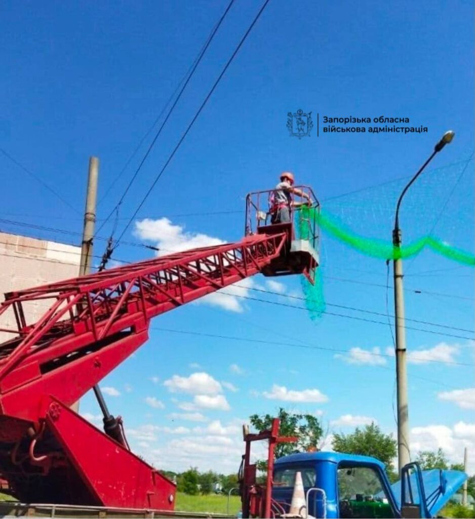 У Запоріжжі встановили понад 70 тисяч м² антидронових сіток
